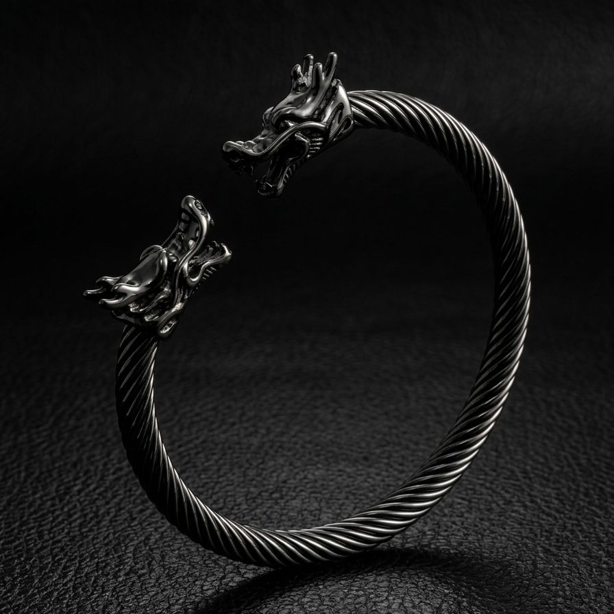 Alpha Dragon, 🐲 Steel Bracelet for Men