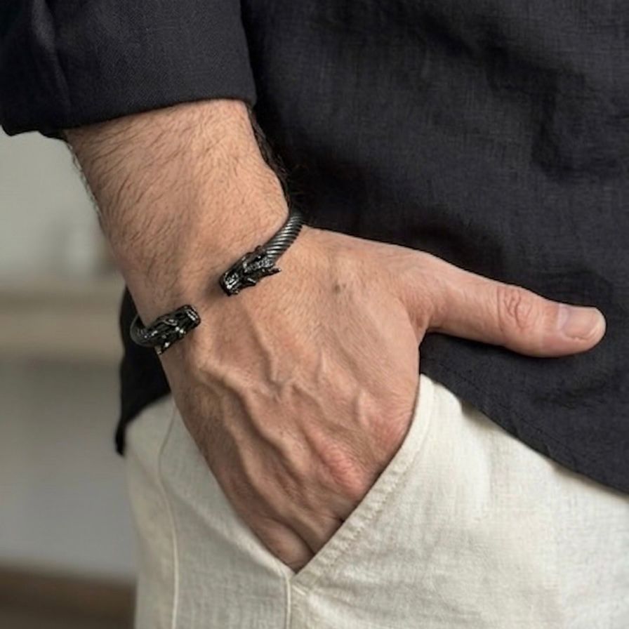 Alpha Dragon, 🐲 Steel Bracelet for Men