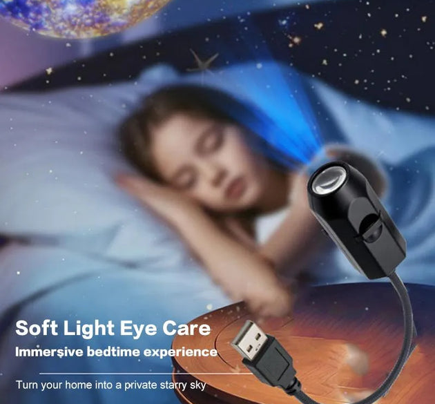Galaxy Projector Night Light – Moon, Saturn & Galaxy Effects