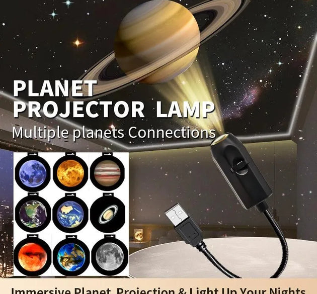 Galaxy Projector Night Light – Moon, Saturn & Galaxy Effects