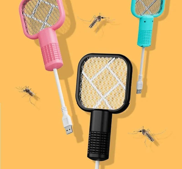 Mini USB Electric Mosquito Racket – Rechargeable Bug Zapper & UV Light Swatter