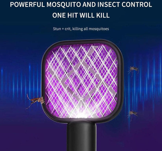 Mini USB Electric Mosquito Racket – Rechargeable Bug Zapper & UV Light Swatter